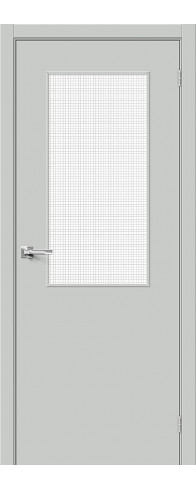 Межкомнатная дверь с покрытием из винила, серия - Bravo A, модель - Браво-7, цвет: Grey Pro. Размер полотна в мм: 200*40, стекло - Wired Glass 12,5