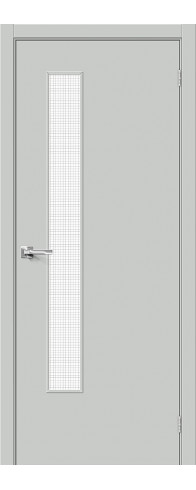 Межкомнатная дверь с покрытием из винила, серия - Bravo A, модель - Браво-9, цвет: Grey Pro. Размер полотна в мм: 200*40, стекло - Wired Glass 12,5