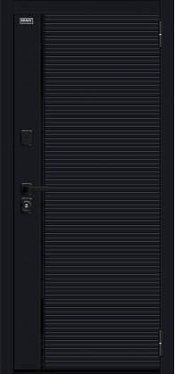 Входная дверь, серия - Bravo N, модель - Лайнер-3, цвет: Total Black/Off-white. Размер полотна в мм: 205*86 левое