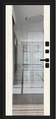 Входная дверь, серия - Bravo N, модель - Лайнер-3, цвет: Total Black/Nordic Oak. Размер полотна в мм: 205*86 левое