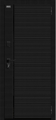 Входная дверь, серия - Bravo N, модель - Лайнер-3, цвет: Black Carbon/Off-white. Размер полотна в мм: 205*86 правое