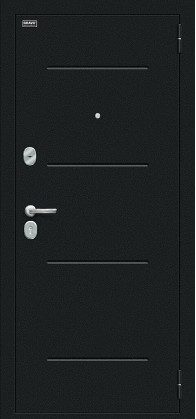 Входная дверь, серия - Bravo R, модель - Лайн, цвет: Букле черное/Wenge Veralinga. Размер полотна в мм: 205*96 левое