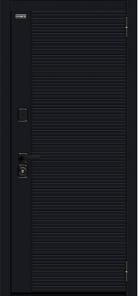 Входная дверь, серия - Bravo R, модель - Джет-3 (RBE), цвет: Total Black/Snow Melinga. Размер полотна в мм: 205*86 левое