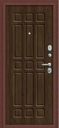 Входная дверь, серия - Bravo R, модель - Любо Мини, цвет: Антик медный/Dark Barnwood. Размер полотна в мм: 190*86 левое