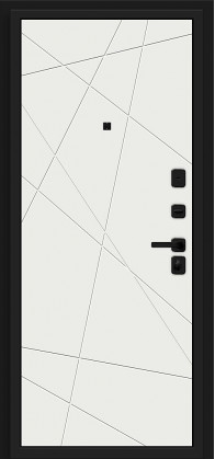 Входная дверь, серия - Bravo R, модель - Кьюб (RBE), цвет: Total Black/Super White. Размер полотна в мм: 205*86 левое