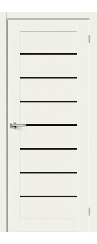 Межкомнатная дверь с покрытием "Хард Флекс", серия - Bravo X, модель - Браво-22, цвет: White Mix. Размер полотна в мм: 200*90, стекло - Black Star