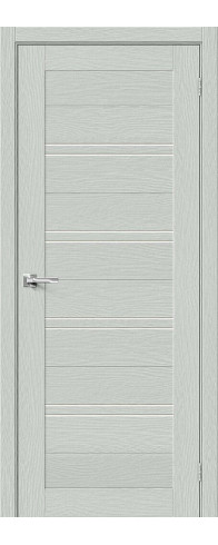 Межкомнатная дверь с покрытием из экошпона, серия - Bravo X, модель - Браво-28, цвет: Grey Wood. Размер полотна в мм: 200*60, стекло - Magic Fog