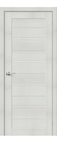 Межкомнатная дверь с покрытием из экошпона, серия - Bravo X, модель - Браво-28, цвет: Bianco Veralinga. Размер полотна в мм: 200*80, стекло - Magic Fog