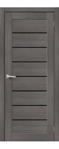 Межкомнатная дверь с покрытием из экошпона, серия - Bravo X, модель - Браво-22, цвет: Grey Melinga. Размер полотна в мм: 200*60, стекло - Black Star