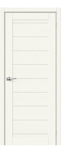 Межкомнатная дверь с покрытием из экошпона, серия - Bravo X, модель - Браво-21, цвет: White Wood. Размер полотна в мм: 200*80, глухая