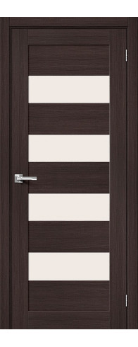 Межкомнатная дверь с покрытием из экошпона, серия - Bravo X, модель - Браво-23, цвет: Wenge Melinga. Размер полотна в мм: 200*60, стекло - Magic Fog