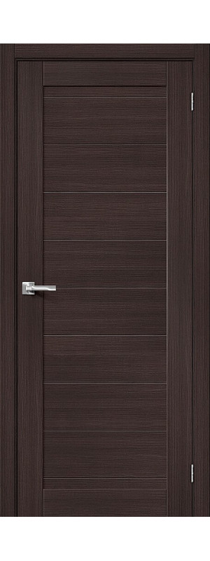 Межкомнатная дверь с покрытием из экошпона, серия - Bravo X, модель - Браво-21, цвет: Wenge Melinga. Размер полотна в мм: 200*60, глухая