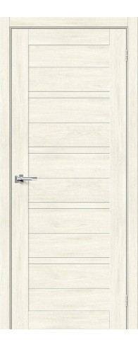 Межкомнатная дверь с покрытием из экошпона, серия - Bravo X, модель - Браво-28, цвет: Nordic Oak. Размер полотна в мм: 200*60, стекло - Magic Fog