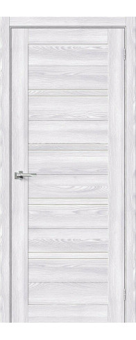 Межкомнатная дверь с покрытием из экошпона, серия - Bravo X, модель - Браво-28, цвет: Riviera Ice. Размер полотна в мм: 200*60, стекло - Magic Fog