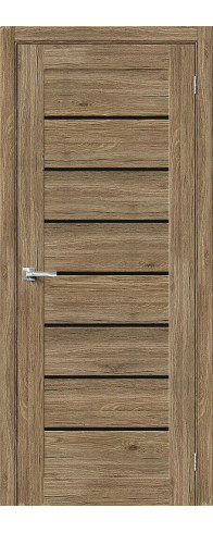 Межкомнатная дверь с покрытием из экошпона, серия - Bravo X, модель - Браво-22, цвет: Original Oak. Размер полотна в мм: 200*80, стекло - Black Star