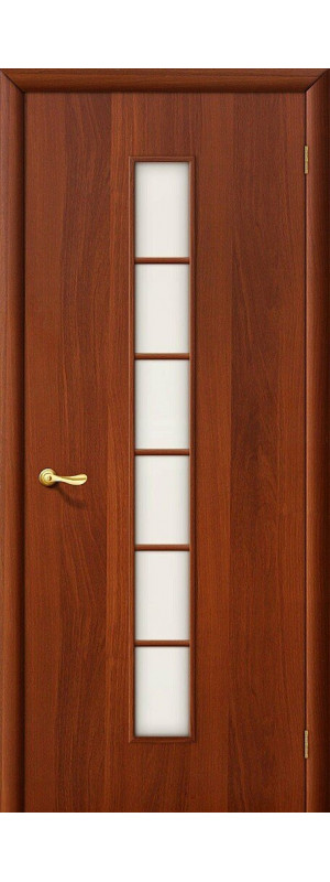 Межкомнатная дверь с покрытием "Финиш Флекс", серия - Direct, модель - 2С, цвет: Л-11 (ИталОрех). Размер полотна в мм: 190*55, стекло - Сатинато