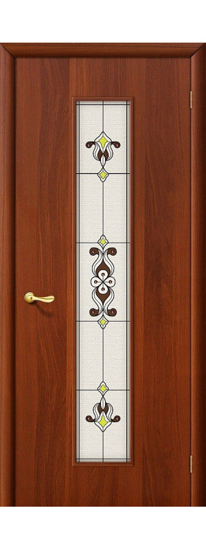 Межкомнатная дверь с покрытием "Финиш Флекс", серия - Direct, модель - 23Х, цвет: Л-11 (ИталОрех). Размер полотна в мм: 200*90, стекло - Сатинато