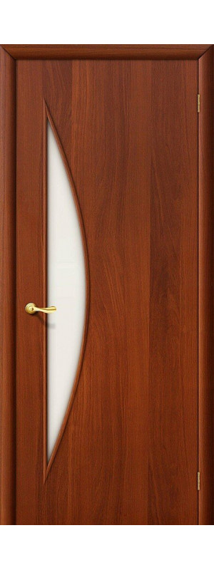 Межкомнатная дверь с покрытием "Финиш Флекс", серия - Direct, модель - 5С, цвет: Л-11 (ИталОрех). Размер полотна в мм: 200*60, стекло - Сатинато
