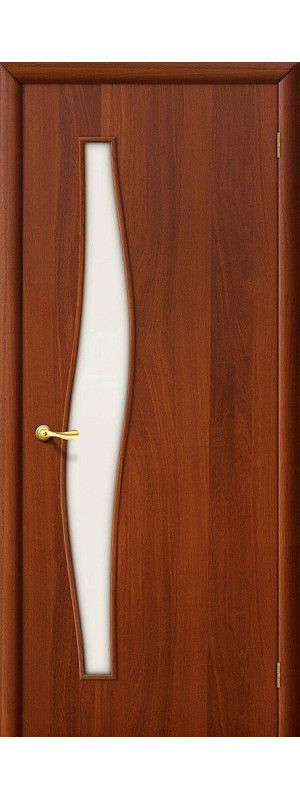 Межкомнатная дверь с покрытием "Финиш Флекс", серия - Direct, модель - 6С, цвет: Л-11 (ИталОрех). Размер полотна в мм: 200*70, стекло - Сатинато