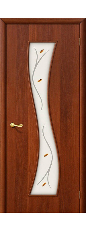 Межкомнатная дверь с покрытием "Финиш Флекс", серия - Direct, модель - 11Ф, цвет: Л-11 (ИталОрех). Размер полотна в мм: 200*70, стекло - Фьюзинг