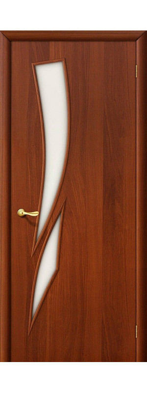 Межкомнатная дверь с покрытием "Финиш Флекс", серия - Direct, модель - 8С, цвет: Л-11 (ИталОрех). Размер полотна в мм: 200*60, стекло - Сатинато