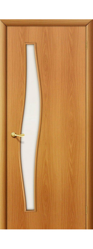 Межкомнатная дверь с покрытием "Финиш Флекс", серия - Direct, модель - 6С, цвет: Л-12 (МиланОрех). Размер полотна в мм: 200*90, стекло - Сатинато