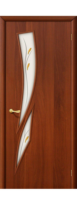 Межкомнатная дверь с покрытием "Финиш Флекс", серия - Direct, модель - 8Ф, цвет: Л-11 (ИталОрех). Размер полотна в мм: 200*60, стекло - Фьюзинг
