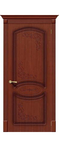 Межкомнатная дверь с покрытием из шпона, серия - Fine-line, модель - Азалия, цвет: Ф-15 (Макоре). Размер полотна в мм: 190*55, глухая