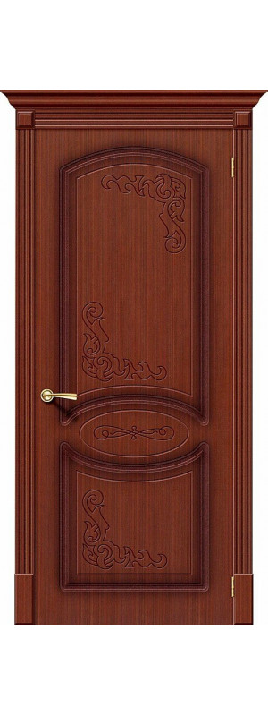 Межкомнатная дверь с покрытием из шпона, серия - Fine-line, модель - Азалия, цвет: Ф-15 (Макоре). Размер полотна в мм: 200*60, глухая