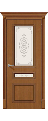 Межкомнатная дверь с покрытием из шпона, серия - Fine-line, модель - Стиль, цвет: Ф-11 (Орех). Размер полотна в мм: 200*60, стекло - Худ.