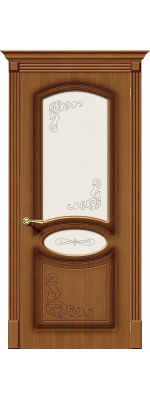 Межкомнатная дверь с покрытием из шпона, серия - Fine-line, модель - Азалия, цвет: Ф-11 (Орех). Размер полотна в мм: 200*60, стекло - Худ.