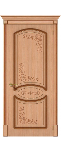 Межкомнатная дверь с покрытием из шпона, серия - Fine-line, модель - Азалия, цвет: Ф-05 (Дуб). Размер полотна в мм: 190*55, глухая