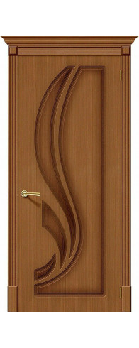Межкомнатная дверь с покрытием из шпона, серия - Fine-line, модель - Лилия, цвет: Ф-11 (Орех). Размер полотна в мм: 190*55, глухая