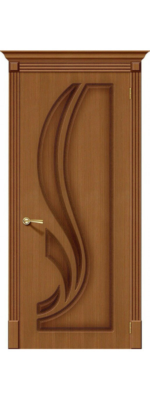 Межкомнатная дверь с покрытием из шпона, серия - Fine-line, модель - Лилия, цвет: Ф-11 (Орех). Размер полотна в мм: 190*60, глухая