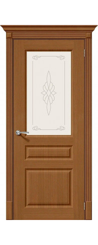 Межкомнатная дверь с покрытием из шпона, серия - Fine-line, модель - Статус-15, цвет: Ф-11 (Орех). Размер полотна в мм: 200*70, стекло - Худ.