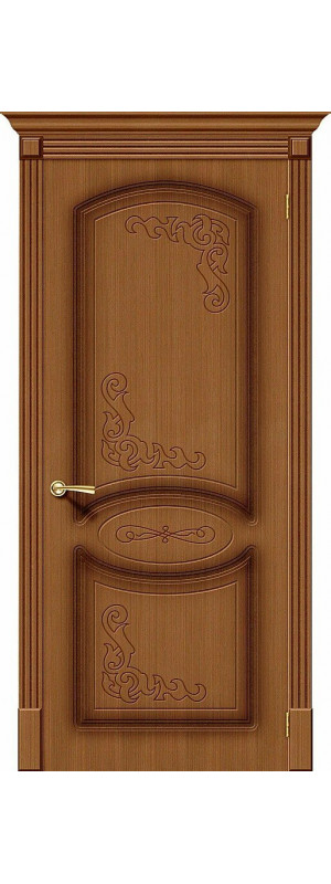 Межкомнатная дверь с покрытием из шпона, серия - Fine-line, модель - Азалия, цвет: Ф-11 (Орех). Размер полотна в мм: 200*80, глухая