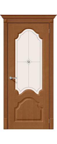 Межкомнатная дверь с покрытием из шпона, серия - Fine-line, модель - Афина, цвет: Ф-11 (Орех). Размер полотна в мм: 200*60, стекло - Худ.