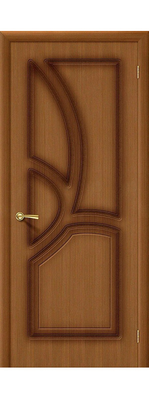 Межкомнатная дверь с покрытием из шпона, серия - Fine-line, модель - Греция, цвет: Ф-11 (Орех). Размер полотна в мм: 190*55, глухая