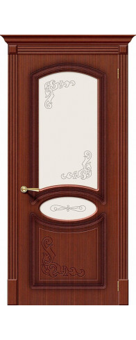 Межкомнатная дверь с покрытием из шпона, серия - Fine-line, модель - Азалия, цвет: Ф-15 (Макоре). Размер полотна в мм: 200*60, стекло - Худ.
