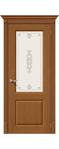 Межкомнатная дверь с покрытием из шпона, серия - Fine-line, модель - Статус-13, цвет: Ф-11 (Орех). Размер полотна в мм: 200*70, стекло - Худ.