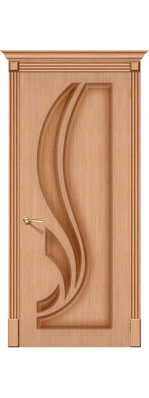 Межкомнатная дверь с покрытием из шпона, серия - Fine-line, модель - Лилия, цвет: Ф-05 (Дуб). Размер полотна в мм: 190*55, глухая