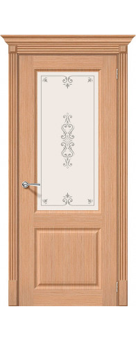 Межкомнатная дверь с покрытием из шпона, серия - Fine-line, модель - Статус-13, цвет: Ф-05 (Дуб). Размер полотна в мм: 200*60, стекло - Худ.