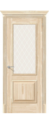 Межкомнатная дверь из массива,  модель - Классико-13, цвет: Без отделки. Размер полотна в мм: 200*80, стекло - White Сrystal