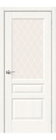 Межкомнатная дверь с покрытием из экошпона, серия - Neoclassic, модель - Неоклассик-35, цвет: White Wood. Размер полотна в мм: 200*60, стекло - White Сrystal