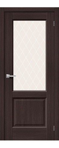 Межкомнатная дверь с покрытием из экошпона, серия - Neoclassic, модель - Неоклассик-33, цвет: Wenge Melinga. Размер полотна в мм: 200*70, стекло - White Сrystal