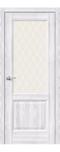 Межкомнатная дверь с покрытием из экошпона, серия - Neoclassic, модель - Неоклассик-33, цвет: Riviera Ice. Размер полотна в мм: 200*90, стекло - White Сrystal