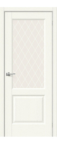 Межкомнатная дверь с покрытием из экошпона, серия - Neoclassic, модель - Неоклассик-33, цвет: White Wood. Размер полотна в мм: 200*60, стекло - White Сrystal