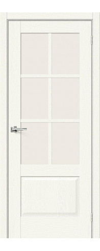 Межкомнатная дверь с покрытием из экошпона, серия - Prima, модель - Прима-13.0.1, цвет: White Wood. Размер полотна в мм: 200*70, стекло - Magic Fog