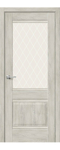 Межкомнатная дверь с покрытием из экошпона, серия - Prima, модель - Прима-3, цвет: Chalet Provence. Размер полотна в мм: 200*70, стекло - White Сrystal