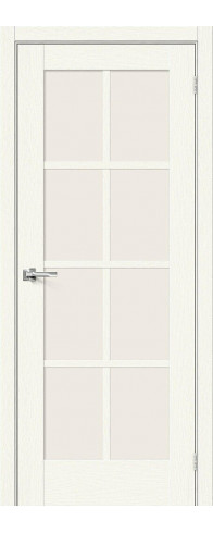 Межкомнатная дверь с покрытием из экошпона, серия - Prima, модель - Прима-11.1, цвет: White Wood. Размер полотна в мм: 200*80, стекло - Magic Fog